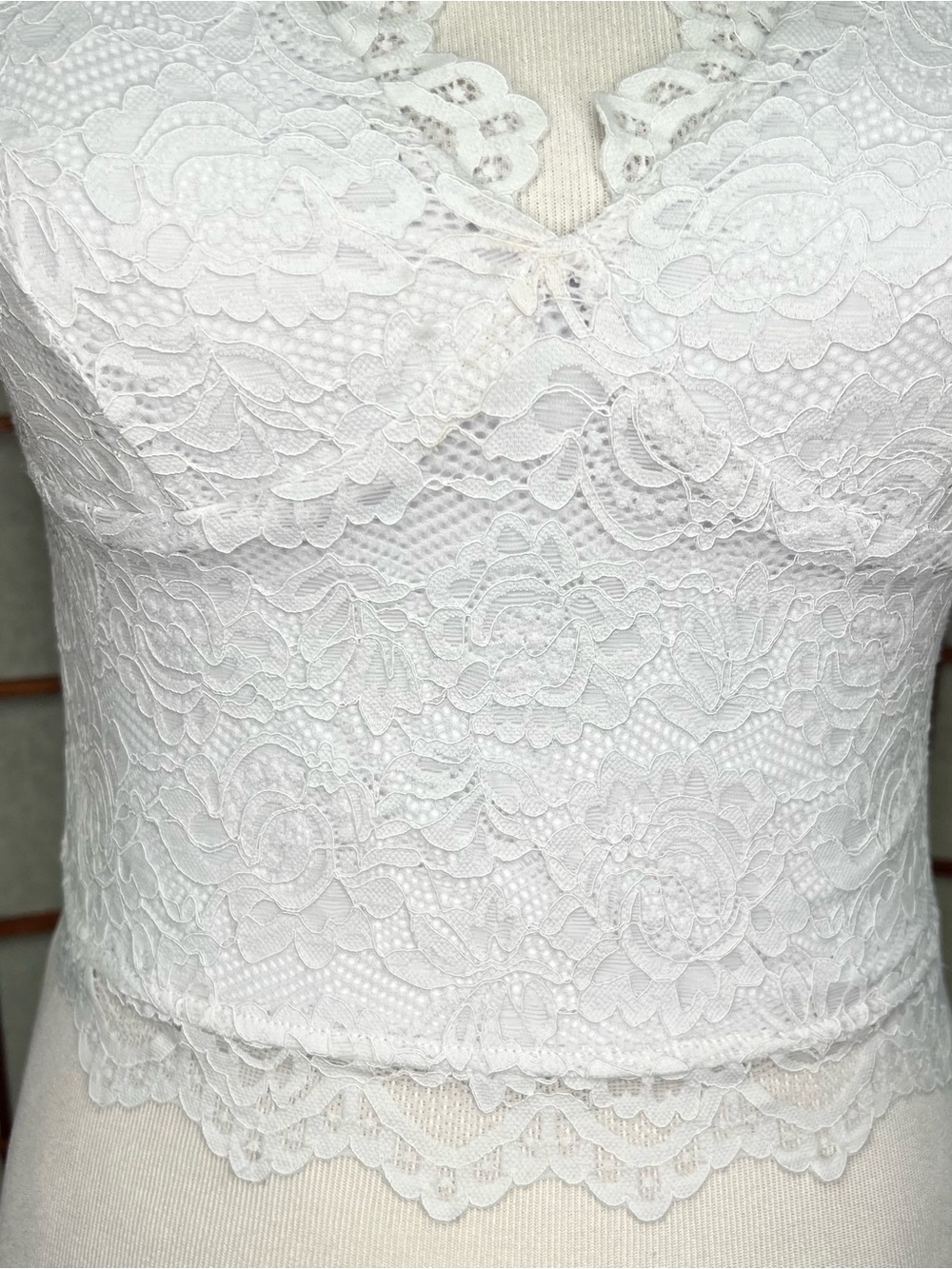 ReoRia White Strapless Lace Dress Top